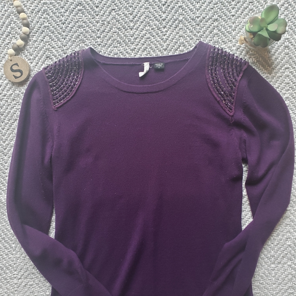 5 for $20!!SMITTEN sequined shoulder sweater